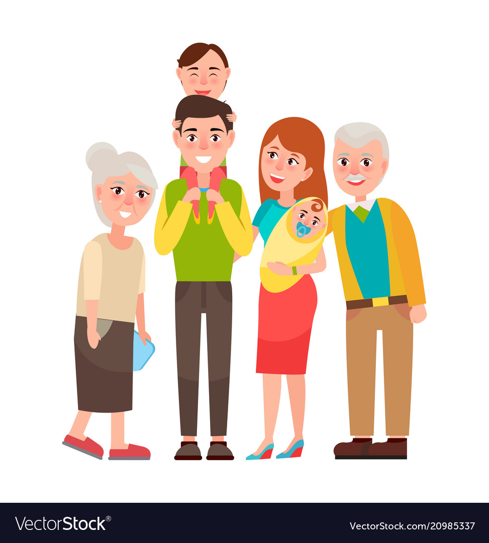 Family with good emotions Royalty Free Vector Image