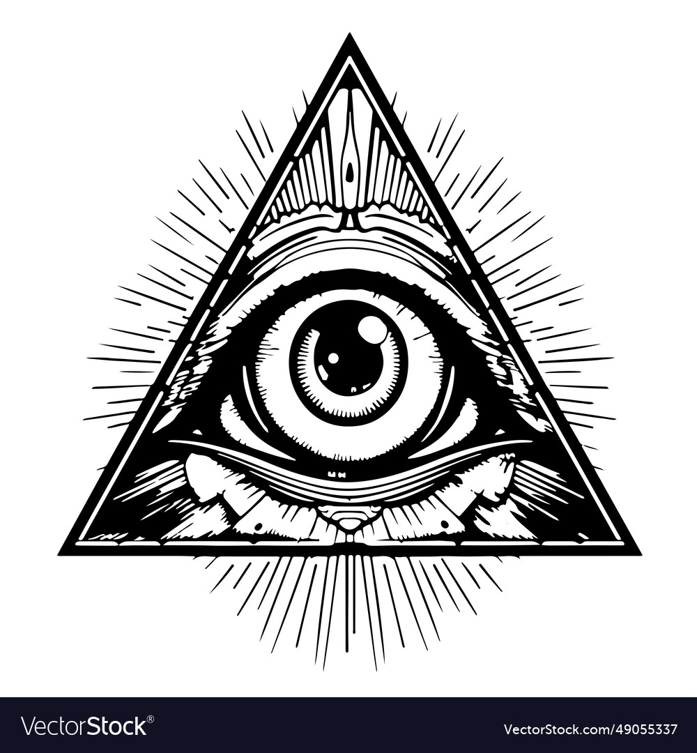 Hand drawn - all seeing eye Royalty Free Vector Image