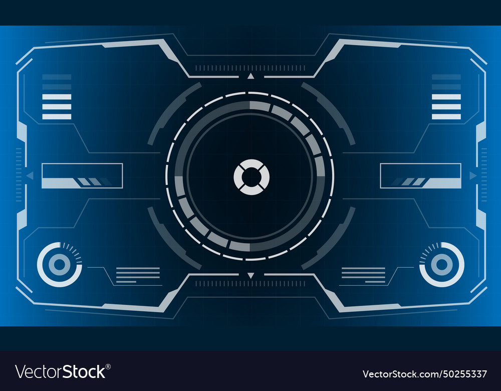 Hud sci-fi interface screen view white hexagon