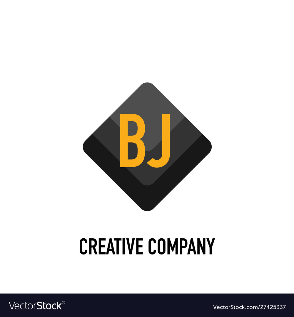 Initial letter bj black creative design logo