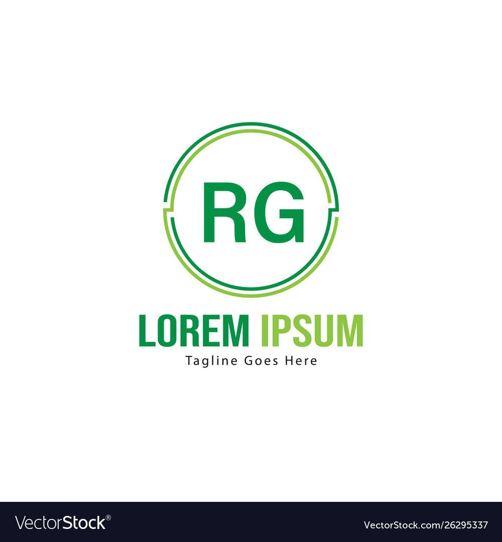 Original rg Logo Vorlage mit modernem Rahmen