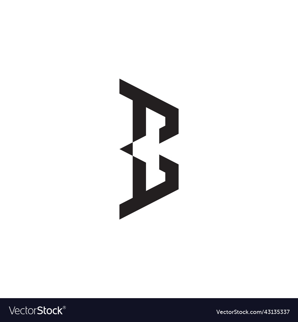 Letter b pencil shape simple geometric logo Vector Image