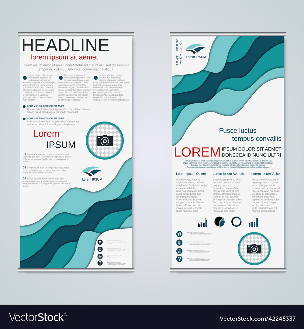 Modern geometric roll-up business banners template