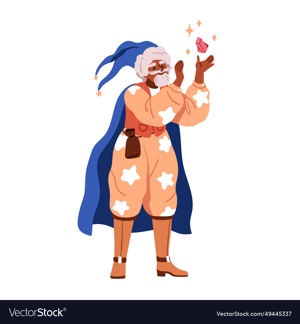 Old Magician Wizard With Magic Crystal Gem Stone Vector Image old-magician-wizard-with-magic-crystal-gem-stone-vector-image