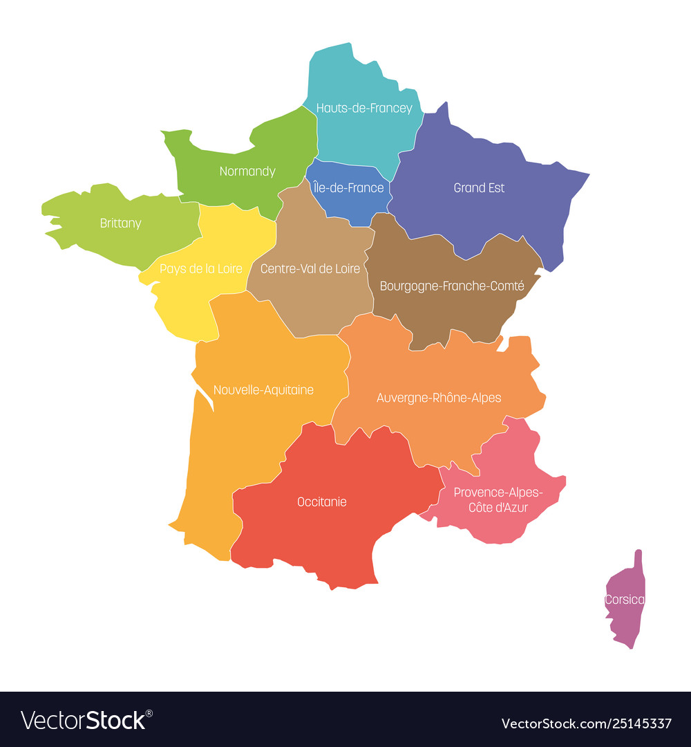 Regions France Map Regional Country Royalty Free Vector   Regions France Map Regional Country Vector 25145337 