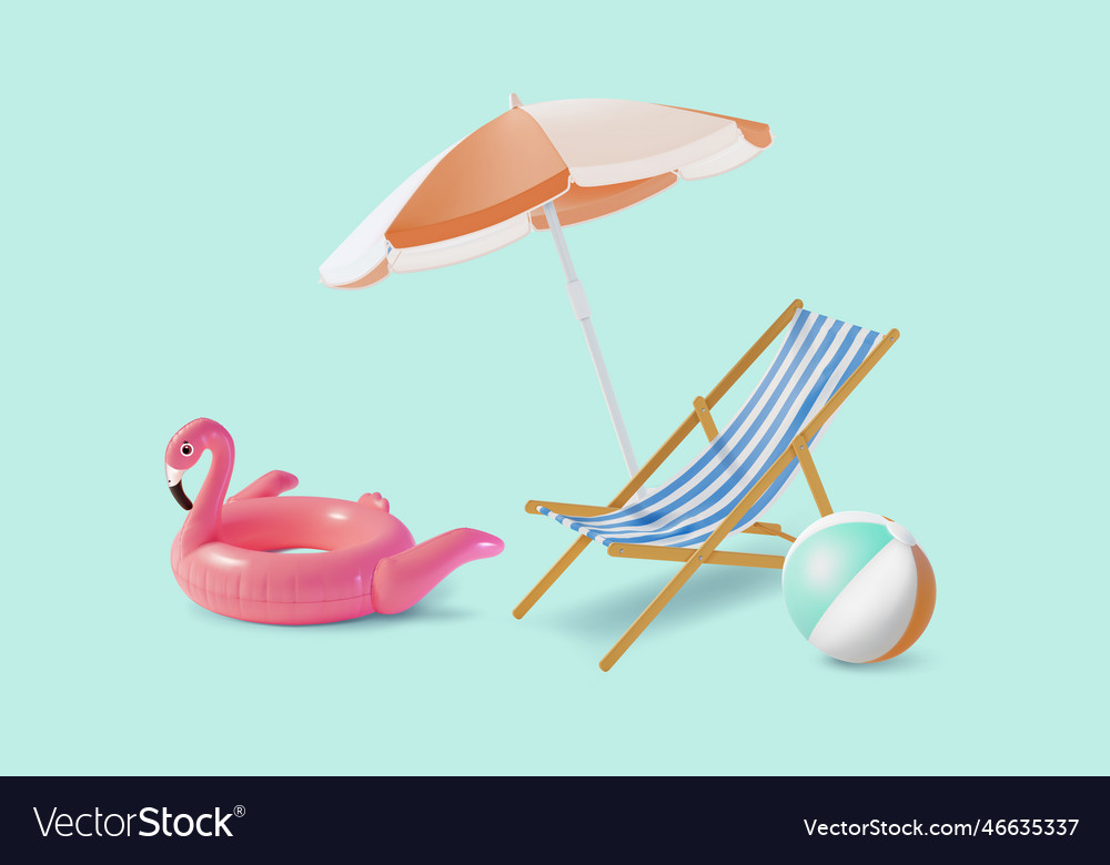 Summer travel and tourism concept element set