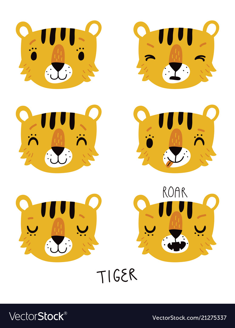 Tigers face Royalty Free Vector Image - VectorStock