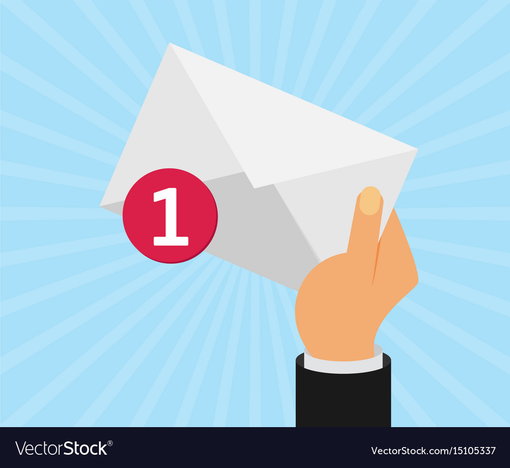 White envelope letter with counter notification