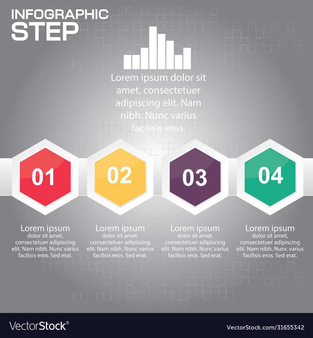 4 steps infographic design elements