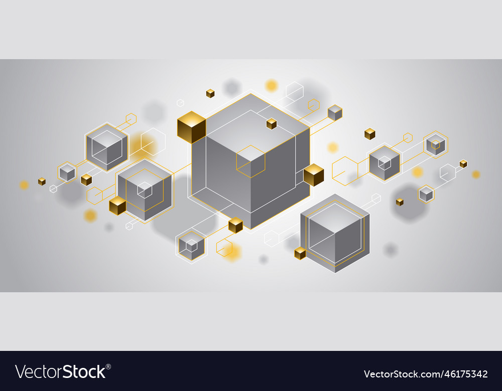 Abstract design with cluster of 3d cubes vector image Abstract design with cluster of 3d cubes