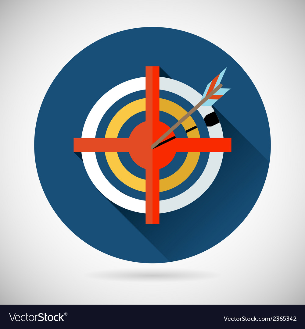 Achieving goal symbol arrow hit the target icon