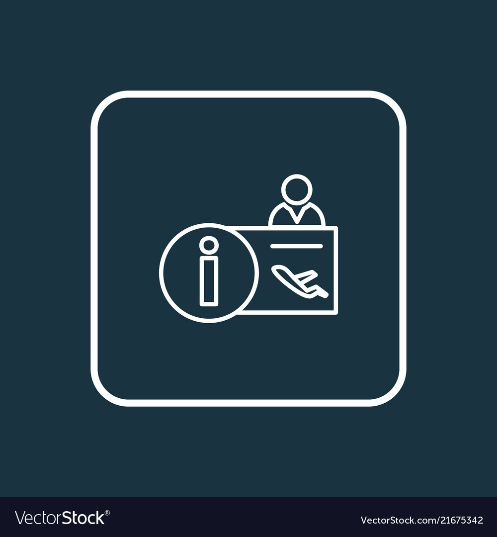 Airport reception icon line symbol premium