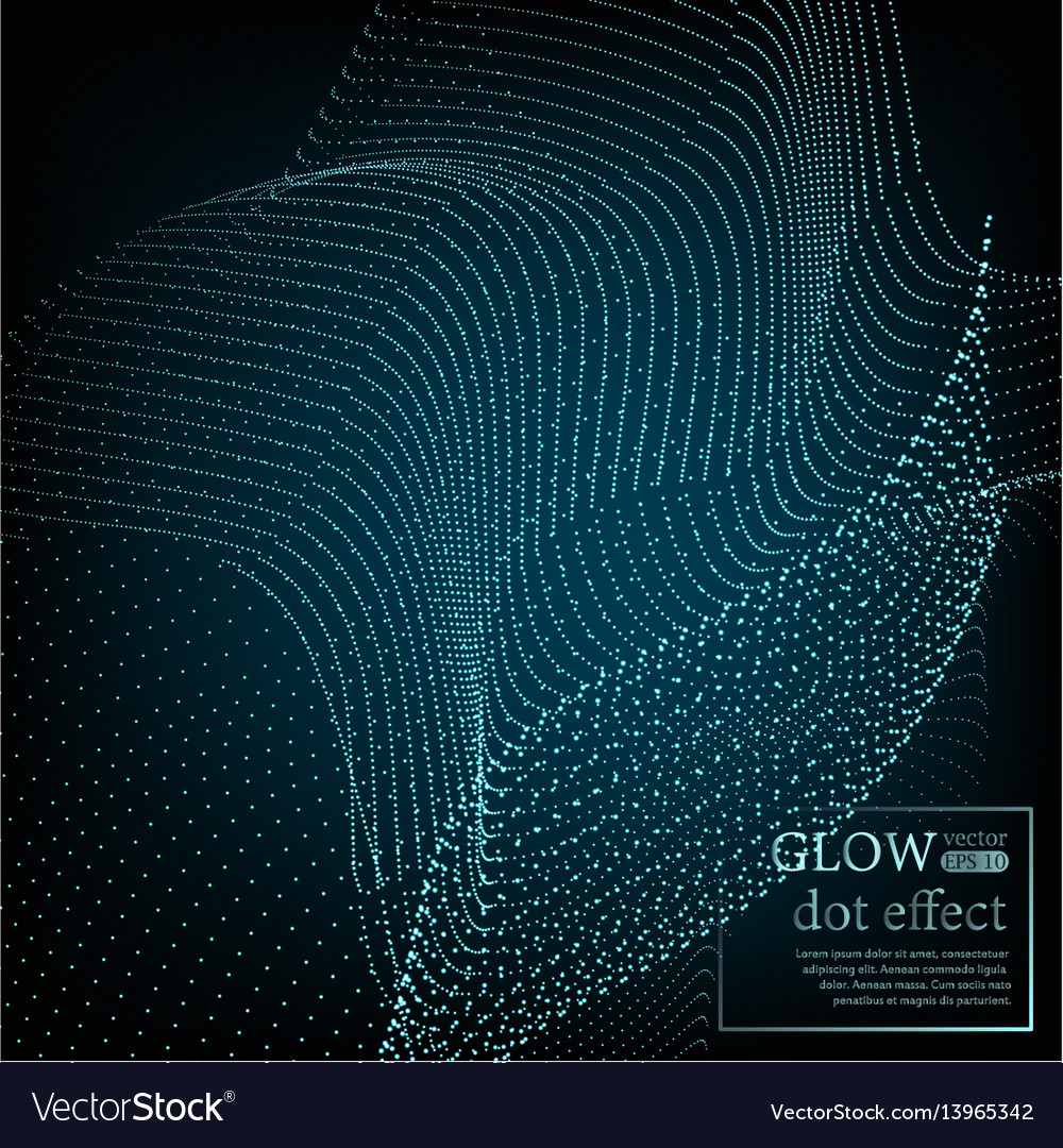 Array with dynamic particles 3d technology style vector image Array with dynamic particles 3d technology style