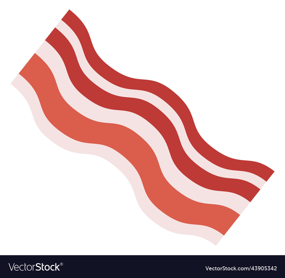 Bacon slice flat icon cutted pork meat Royalty Free Vector