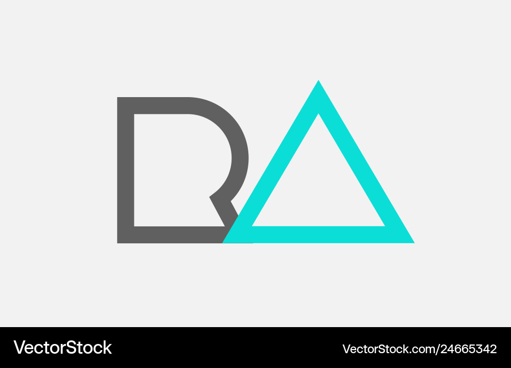 Blue grey alphabet letter ra r a combination Vector Image