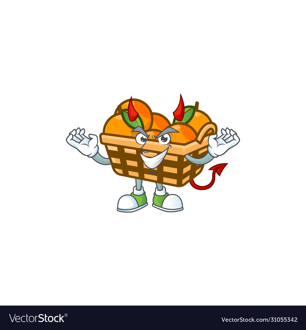 Devil basket oranges cartoon character design