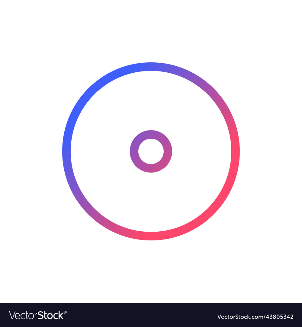 Disc storage pixel perfect gradient linear ui icon vector image Disc storage pixel perfect gradient linear ui icon