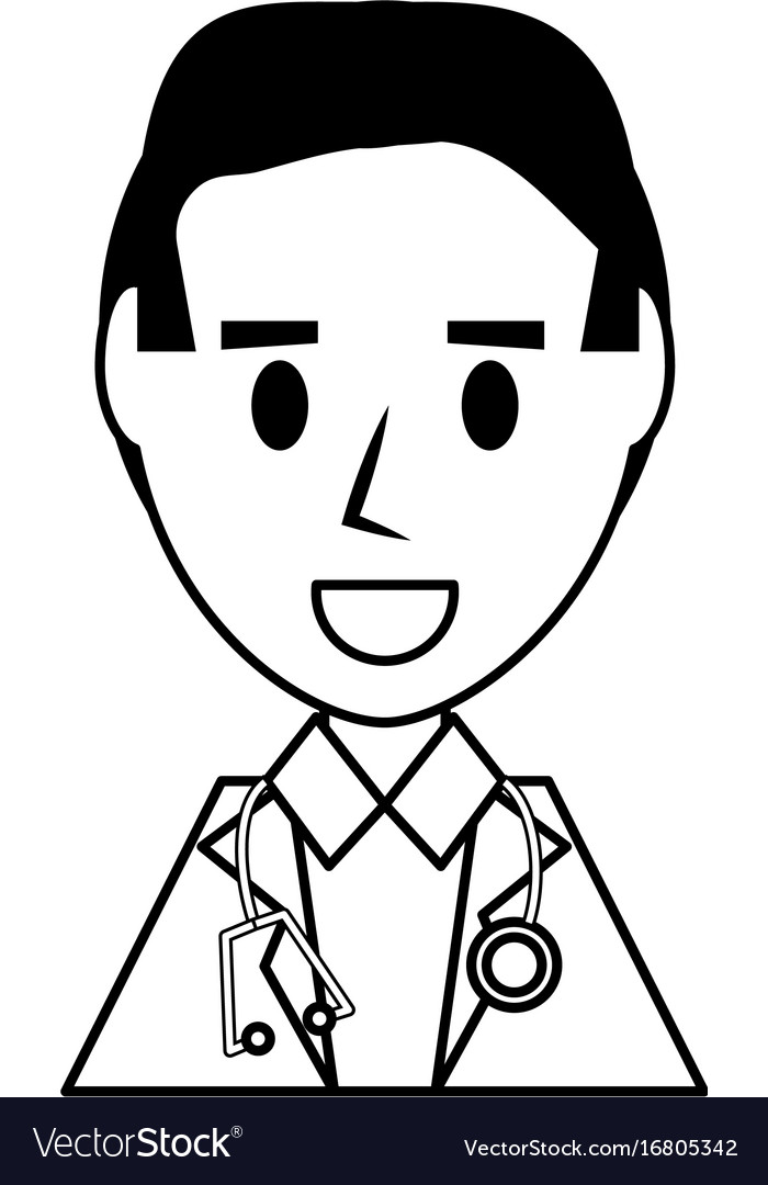 Doctor profile cartoon Royalty Free Vector Image