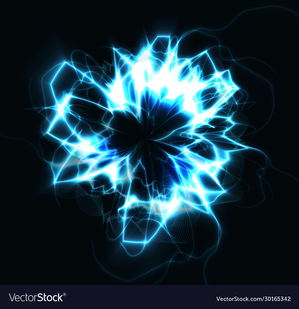 Electric circle blue round lightning energy Vector Image