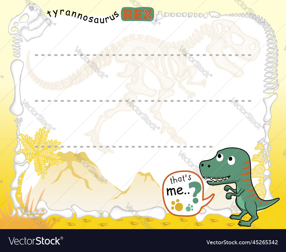 Frame border of dinosaur cartoon for kids