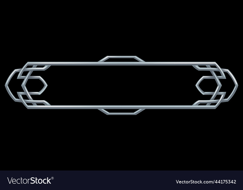 Frame medieval game ui metallic title banner vector image Frame medieval game ui metallic title banner