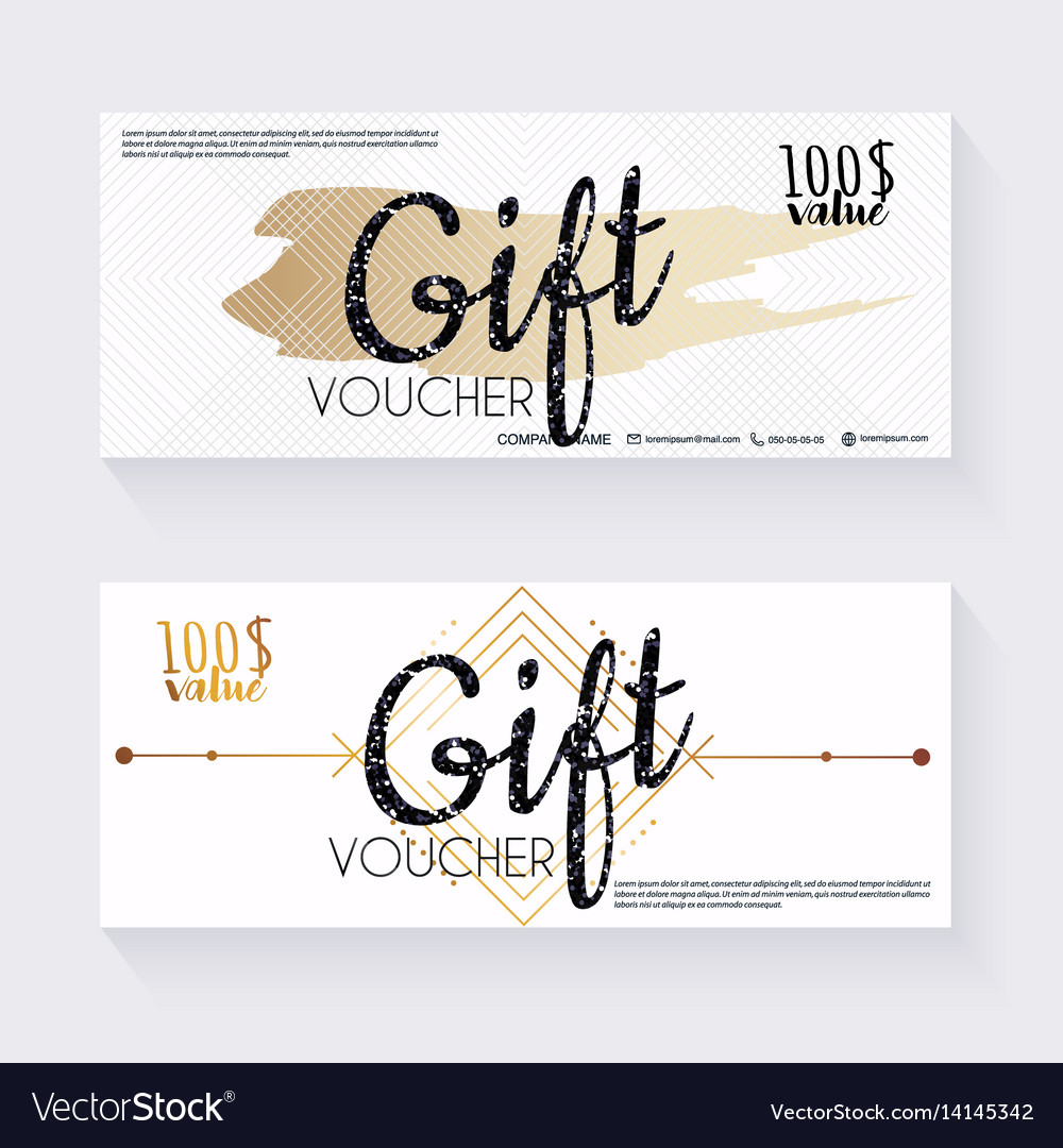 Gift voucher template with decorative background