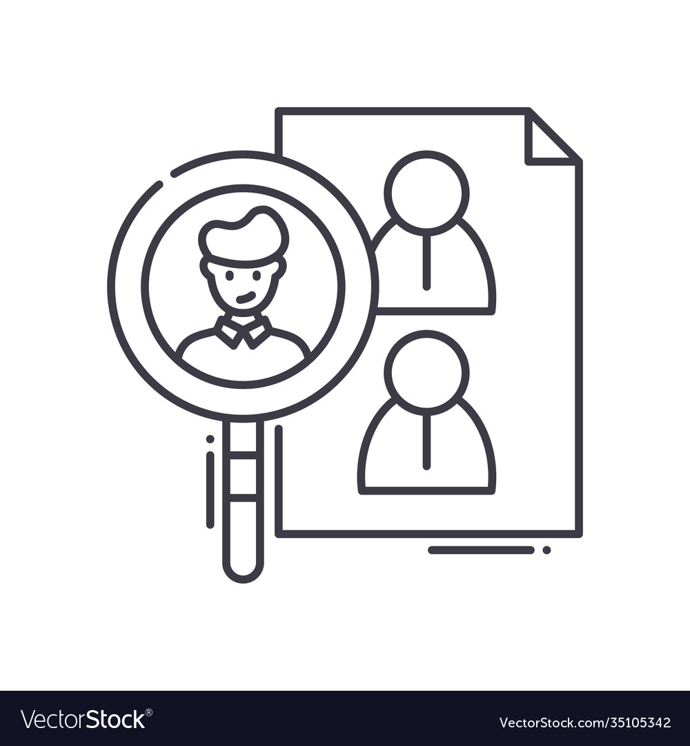 Hiring concept icon linear isolated