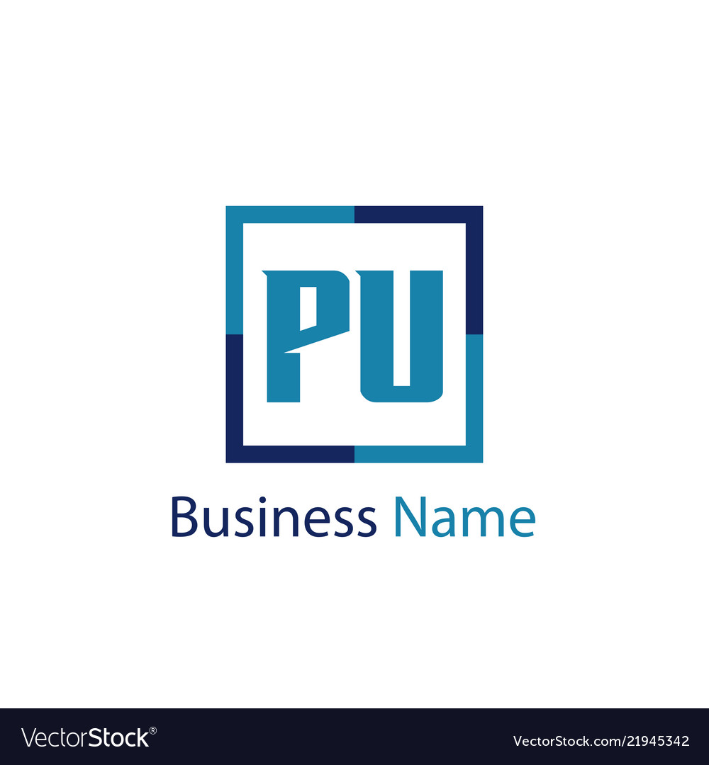 Initial letter pu logo template design