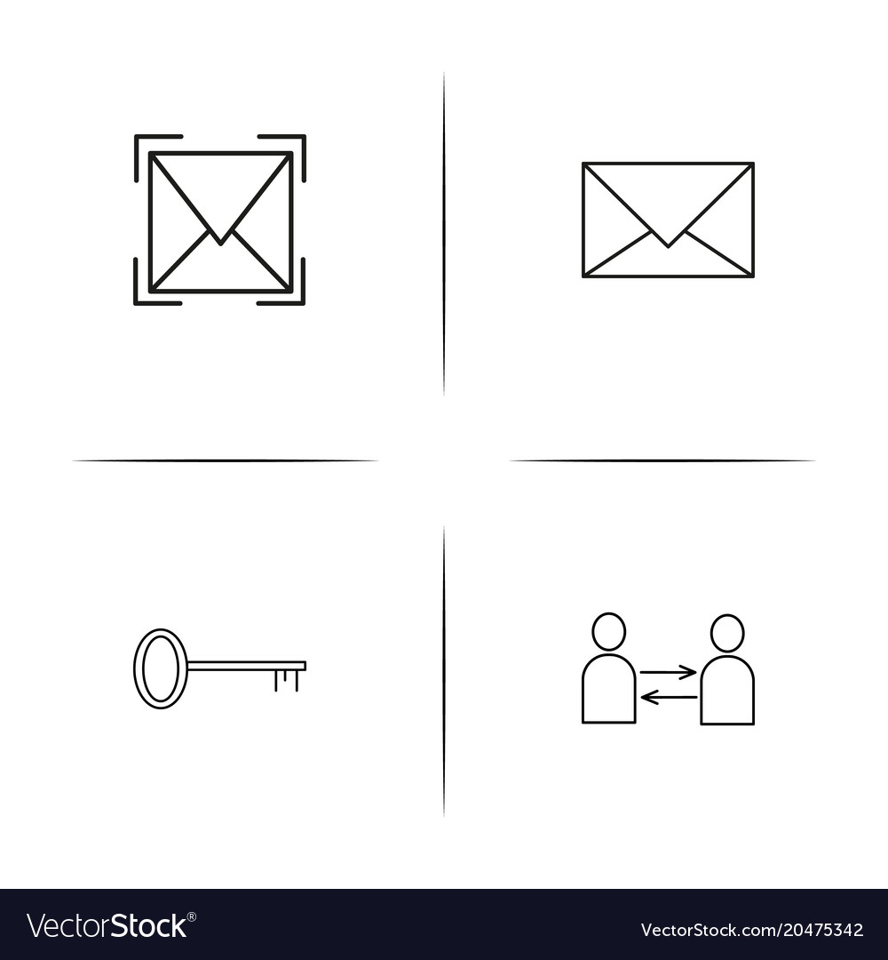 Internet technologies simple linear icons set