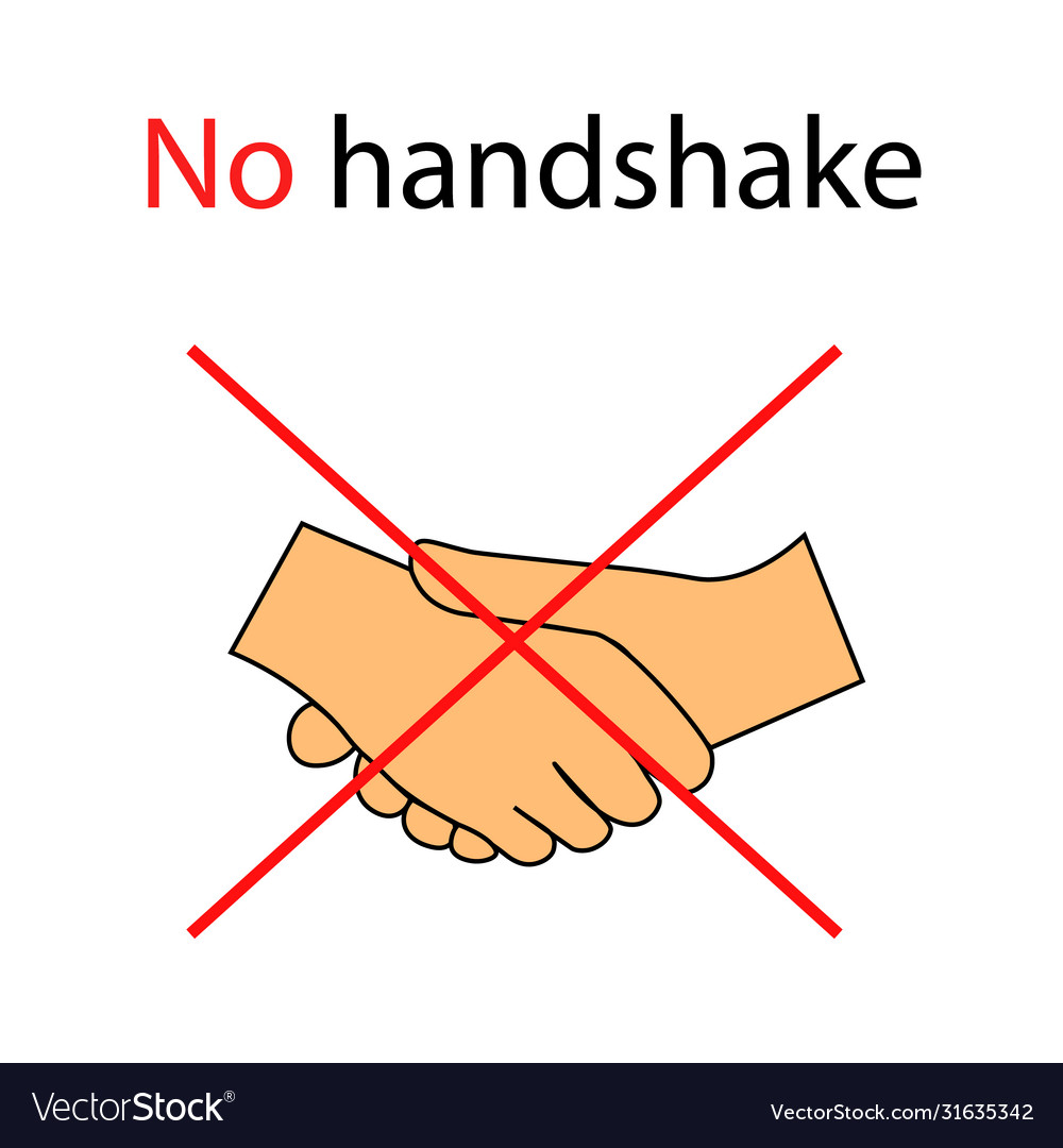 No handshake Royalty Free Vector Image - VectorStock