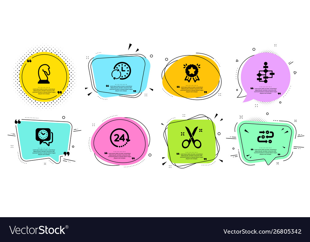 Ranking star scissors and clock icons set block vector image Ranking star scissors and clock icons set block
