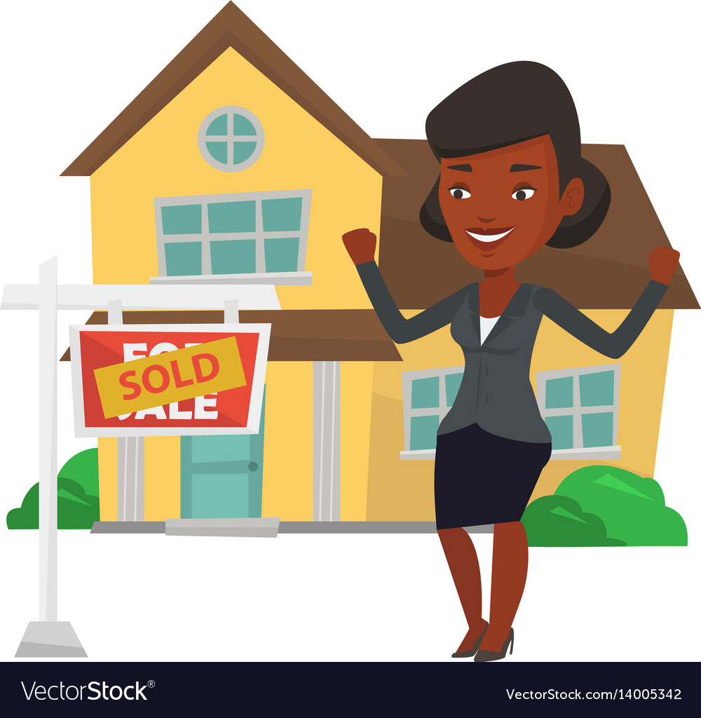 Real estate agent signing contract Royalty Free Vector Image