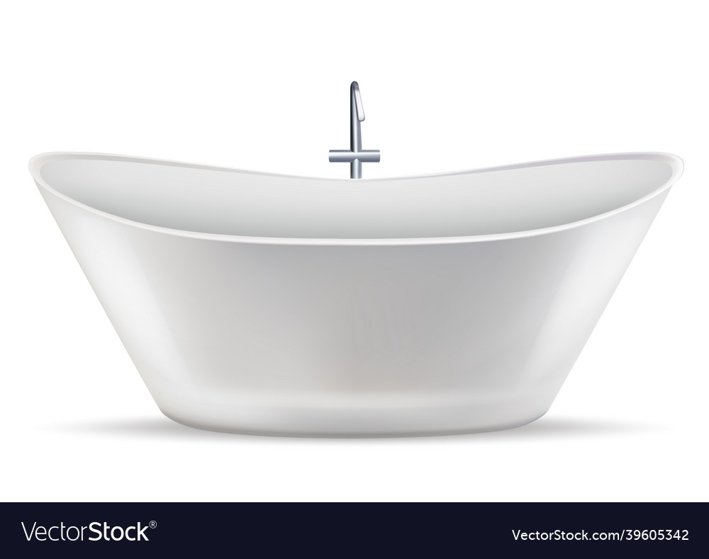 Realistische detaillierte 3d moderne weiße Badewanne vector image Realistische detaillierte 3d moderne weiße Badewanne