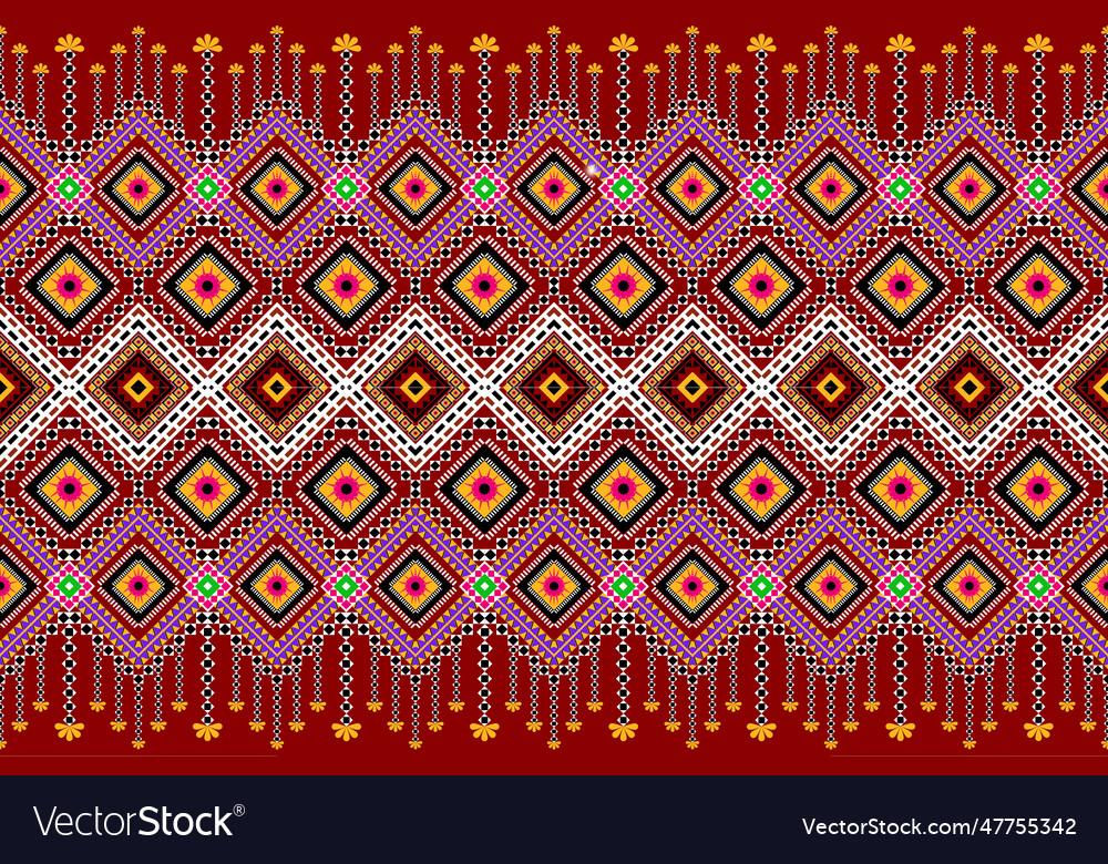 Seamless geometric ethnic and ikat pattern Vector Image