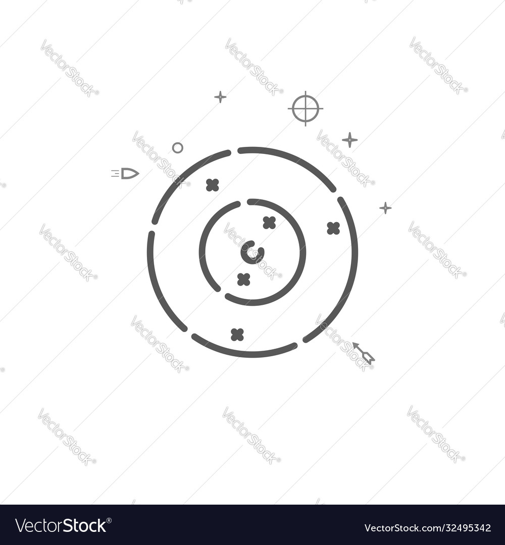 Target with bullet marks simple line icon symbol vector image Target with bullet marks simple line icon symbol