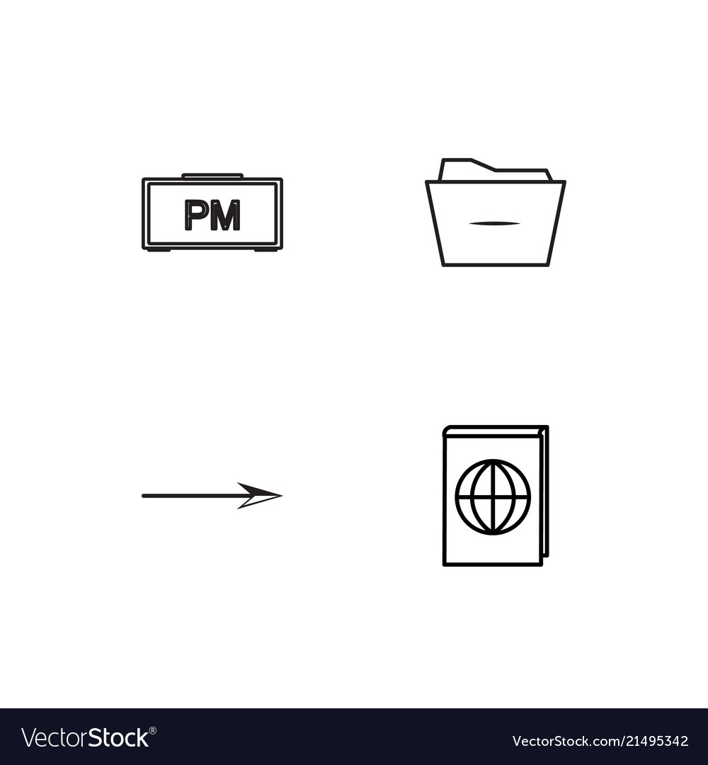 Time linear icons set simple outline