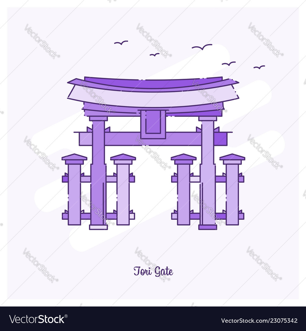 Tori gate landmark purple dotted line skyline