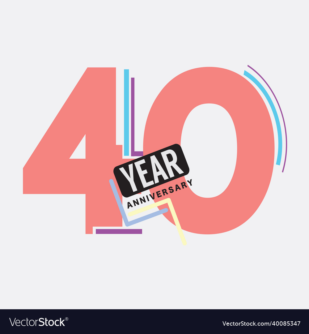 40 Jahre Jubiläum Logo Geburtstagsfeier vector image 40 Jahre Jubiläum Logo Geburtstagsfeier
