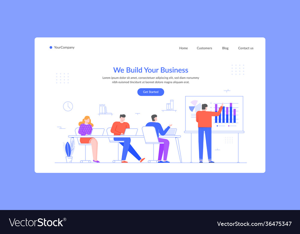 Build business learn presentation chart and Vector Image