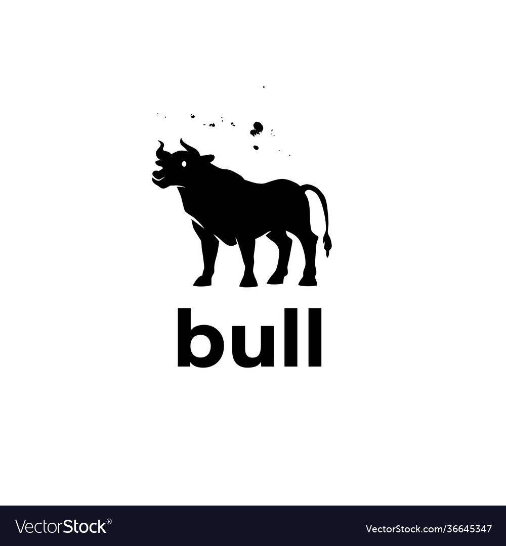 Bull animal silhouette isolated on white