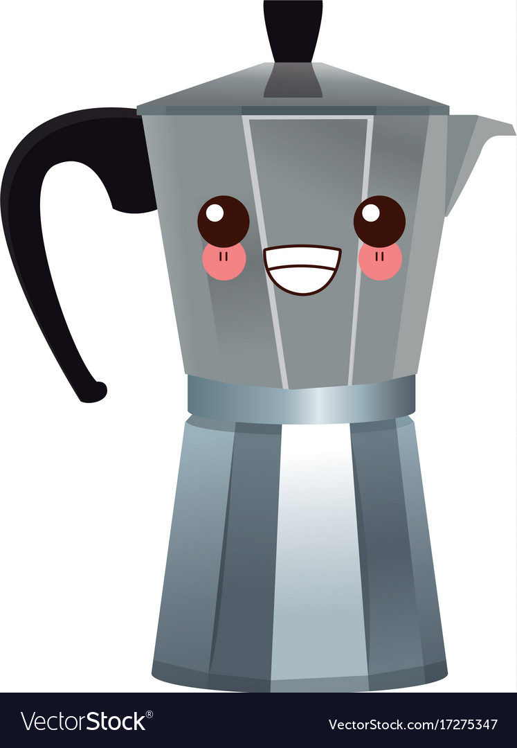 Coffee Maker Steel Kawaii Cartoon Vector Image Coffee Maker Steel Kawaii Cartoon Vector Image