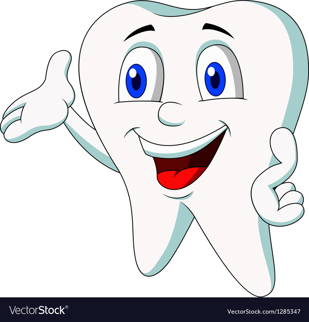 Cute Tooth Cartoon Presenting Royalty Free Vector Image