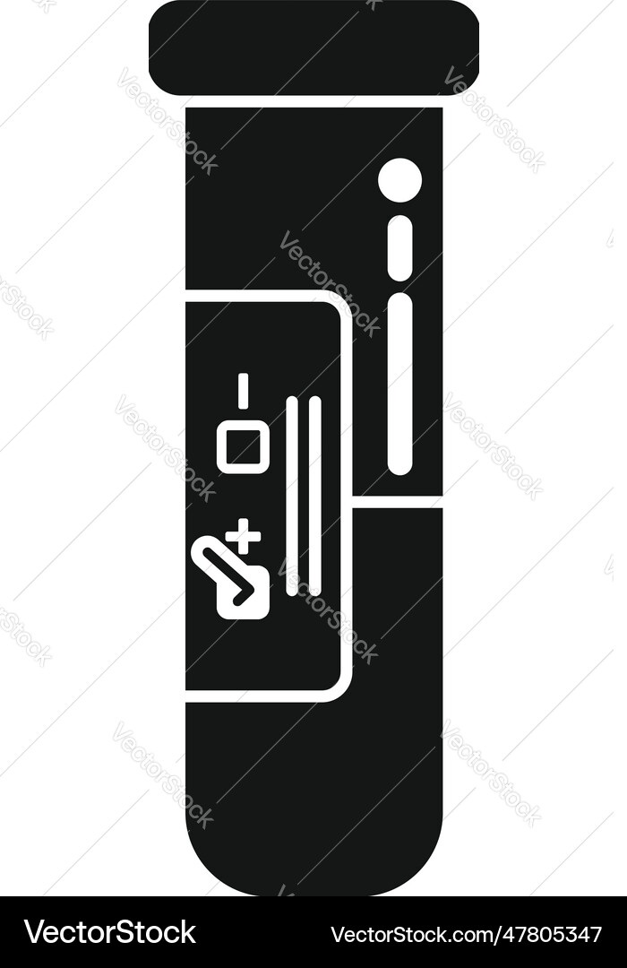 Data test tube icon simple medical lab Royalty Free Vector