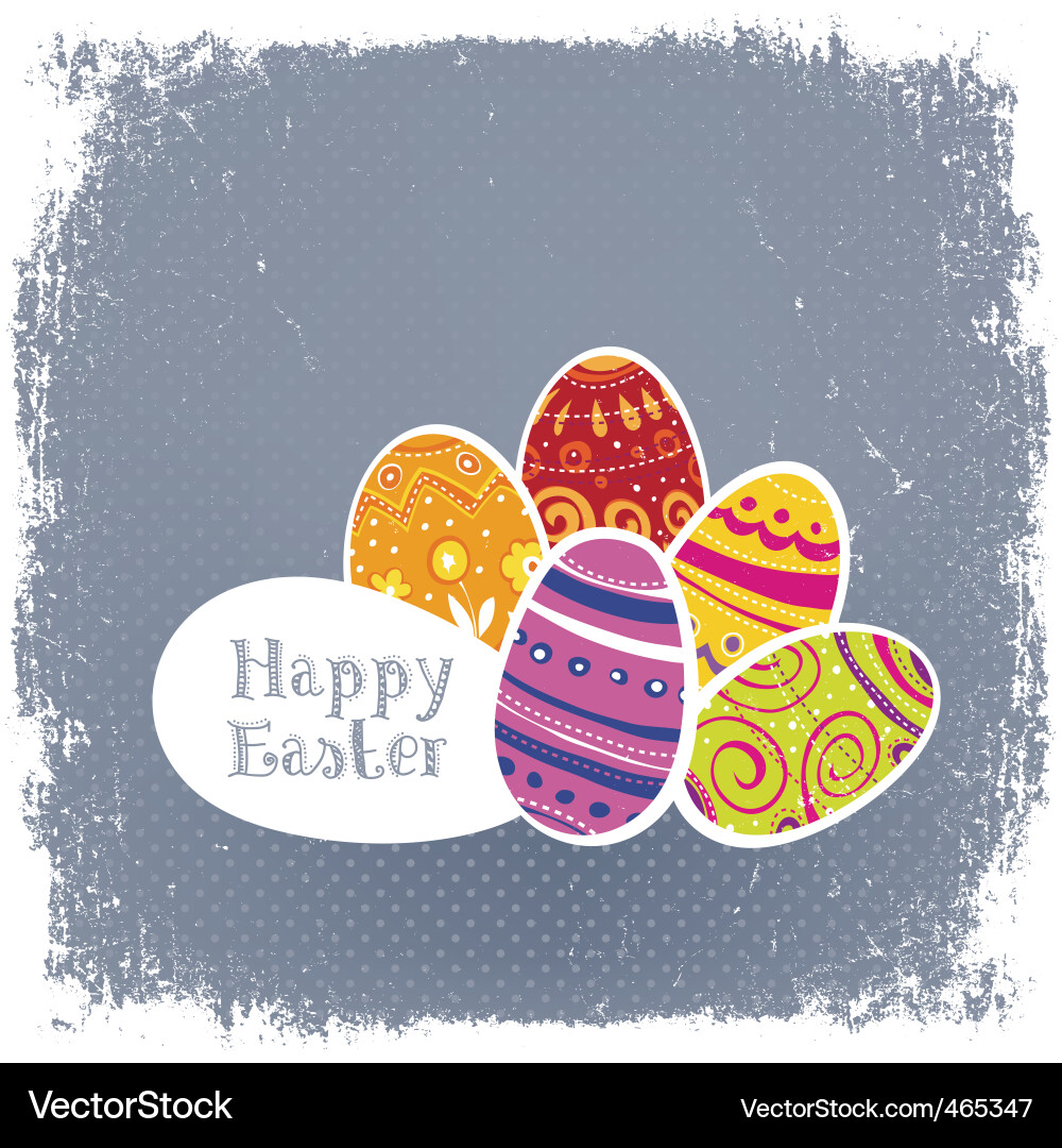 Easter eggs vintage background Royalty Free Vector Image