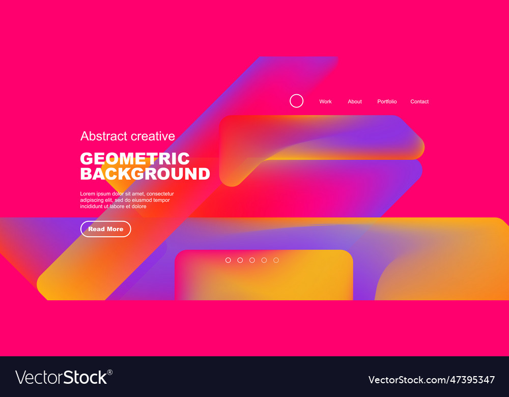 Fluid gradient triangles landing page background vector image Fluid gradient triangles landing page background