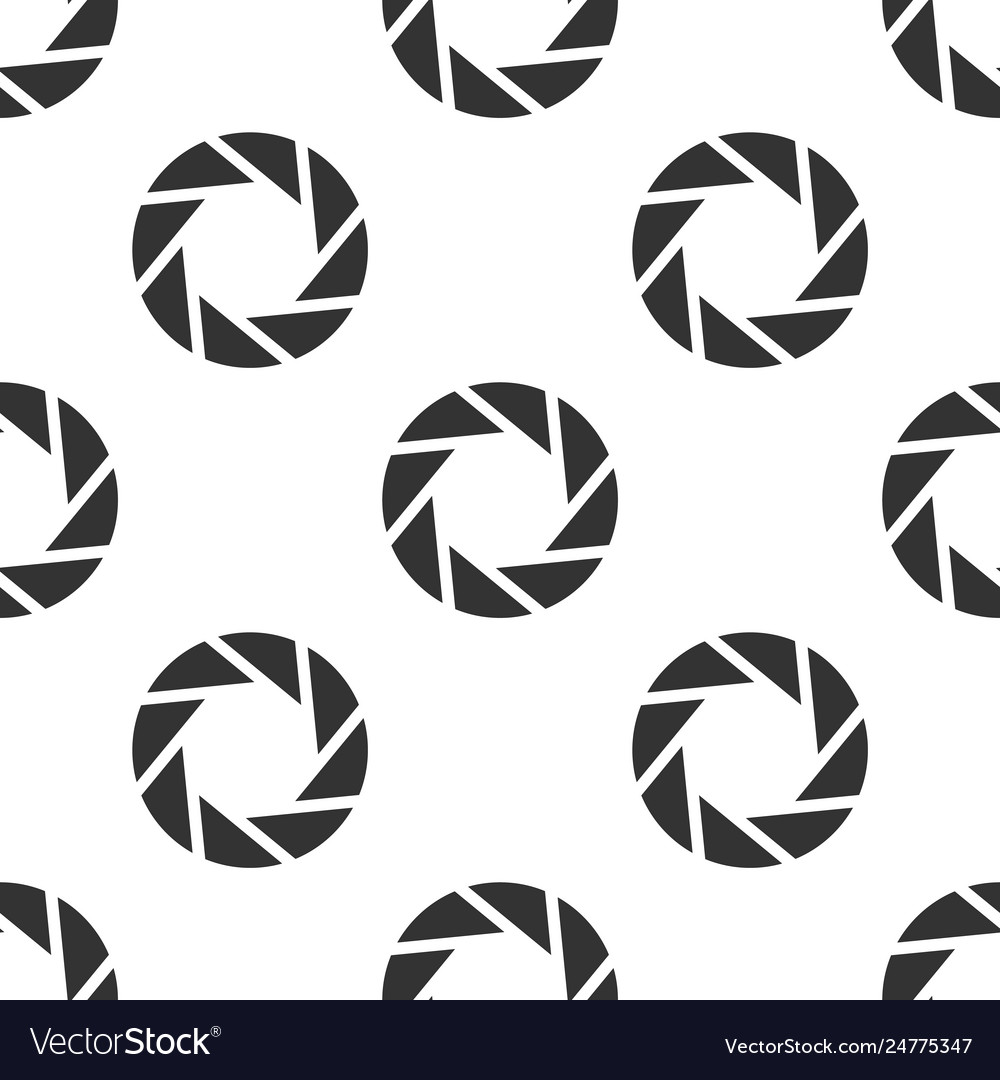 Grey camera shutter icon isolated seamless pattern vector image Grey camera shutter icon isolated seamless pattern