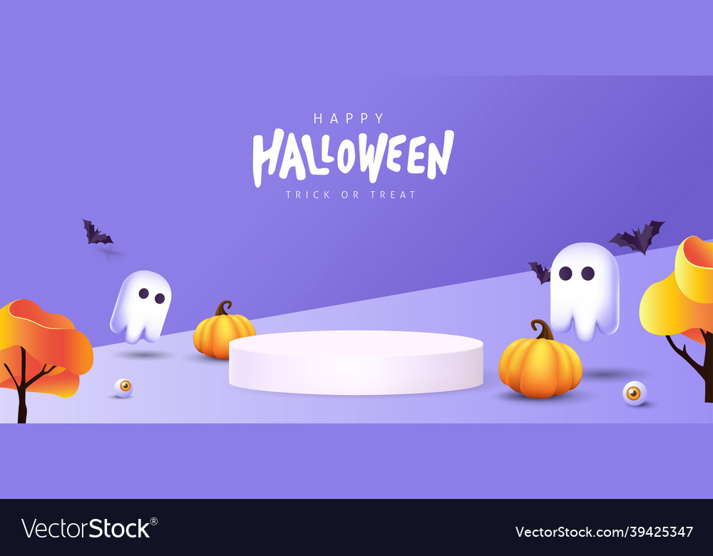 Halloween Background Design With Product Display Vector Image