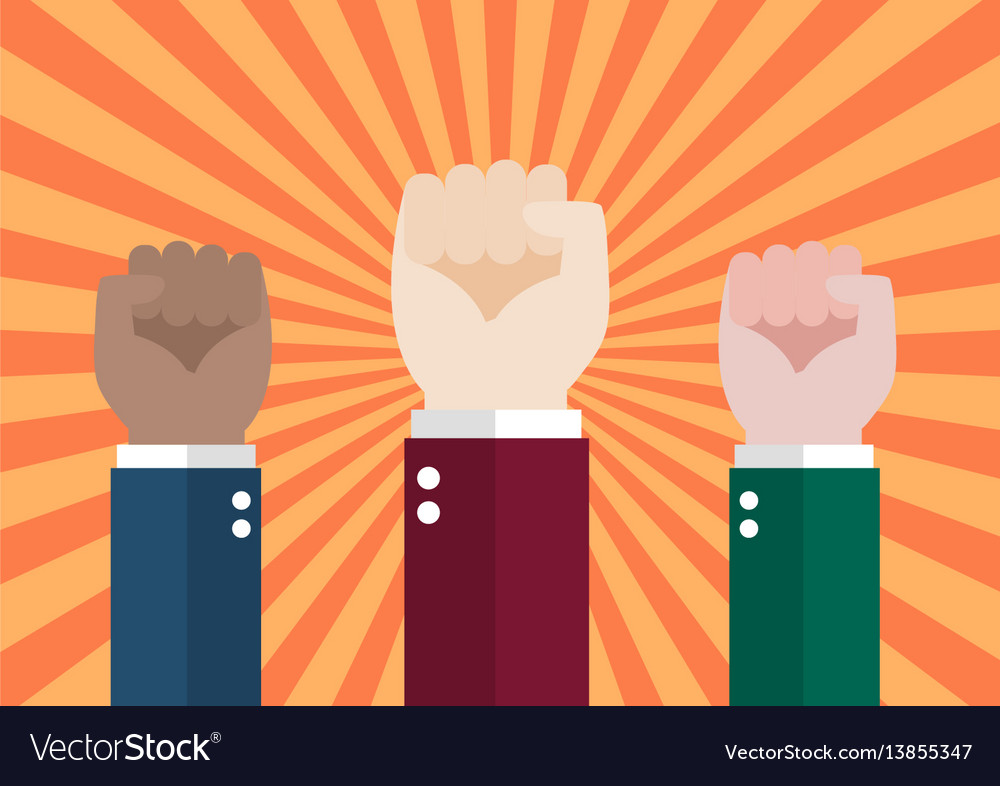 Human hand protesters Royalty Free Vector Image