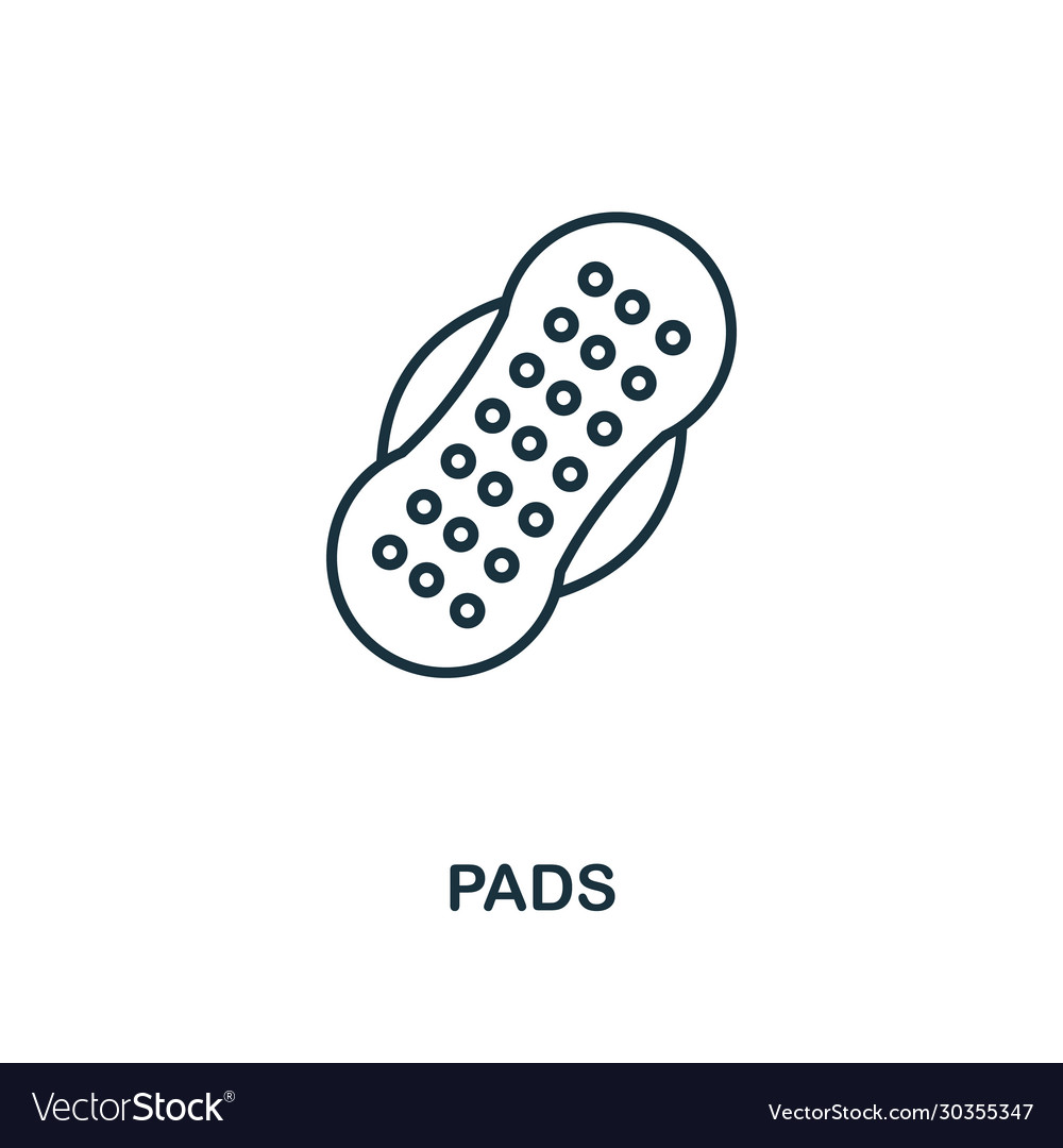 Pads icon line style element from hygiene vector image Pads icon line style element from hygiene