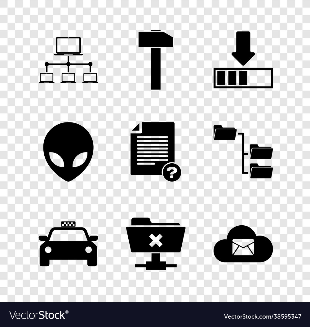Set computer network hammer loading taxi car